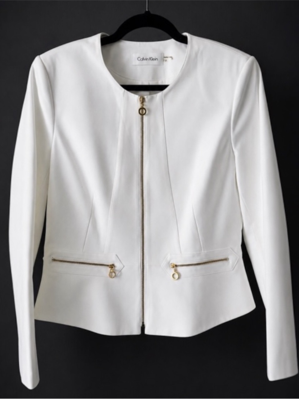 Classic Calvin Klein white tailored blazer